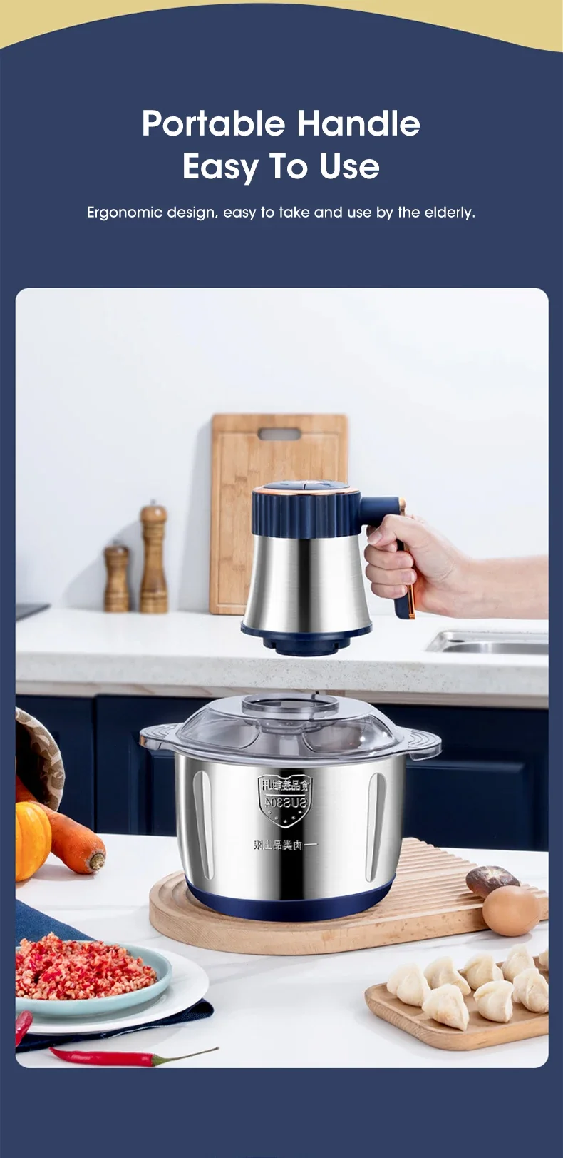 Electric Meat Grinders 5L Food Crusher Stainless Steel Multifunctional Vegetable Slicer Processor Chopper Kitchen Blenders Electric Meat Grinders 5L Food Crusher Stainless Steel Multifunctional Vegetable Slicer Processor Chopper Kitchen Blenders