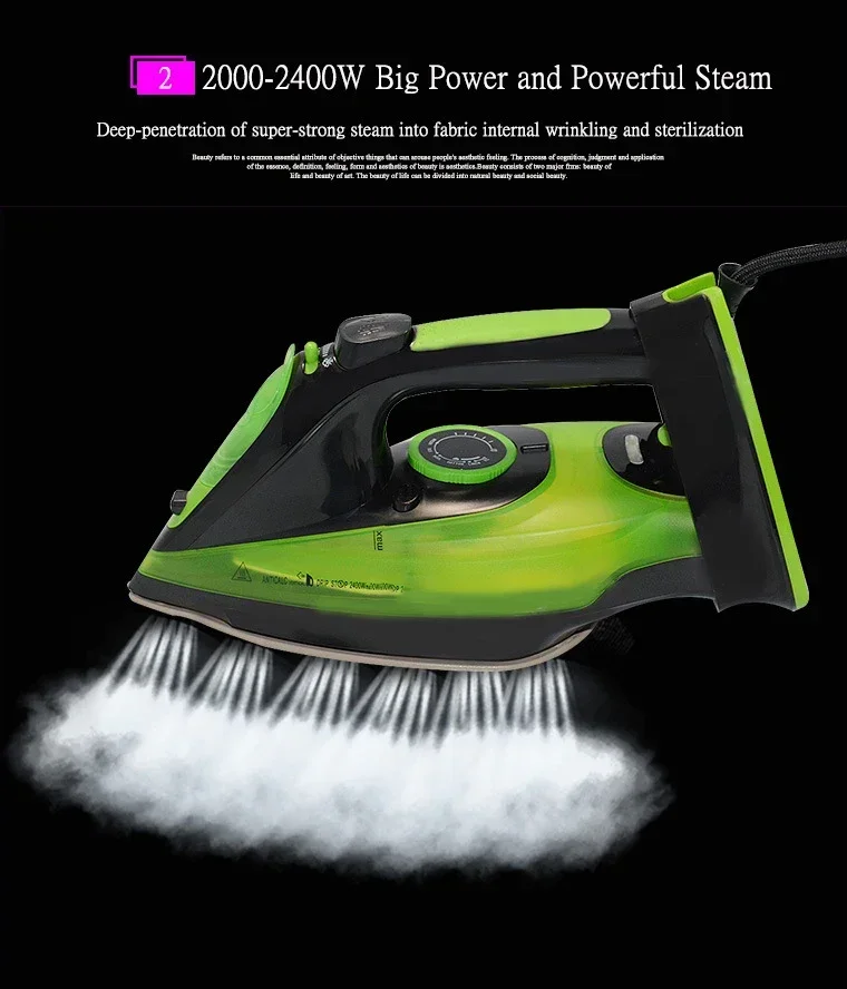 2400W, 360ml large capacity dry pressure steam iron